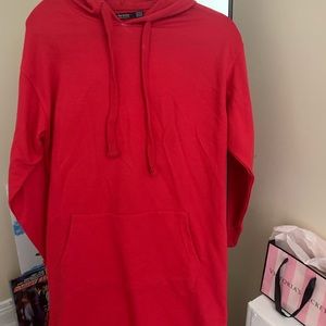 Red sweat-style dress